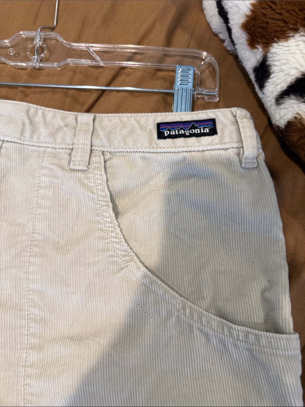 Patagonia Light Cream Corduroy Skirt with Front Pocket